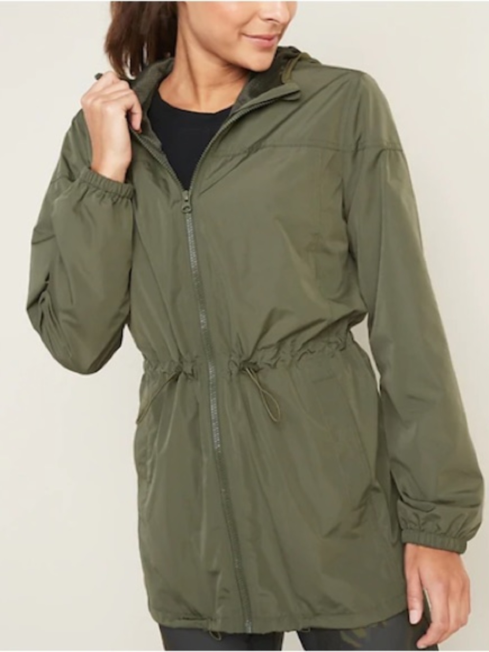 Old Navy Active Olive Green Anorak Jacket - Medium